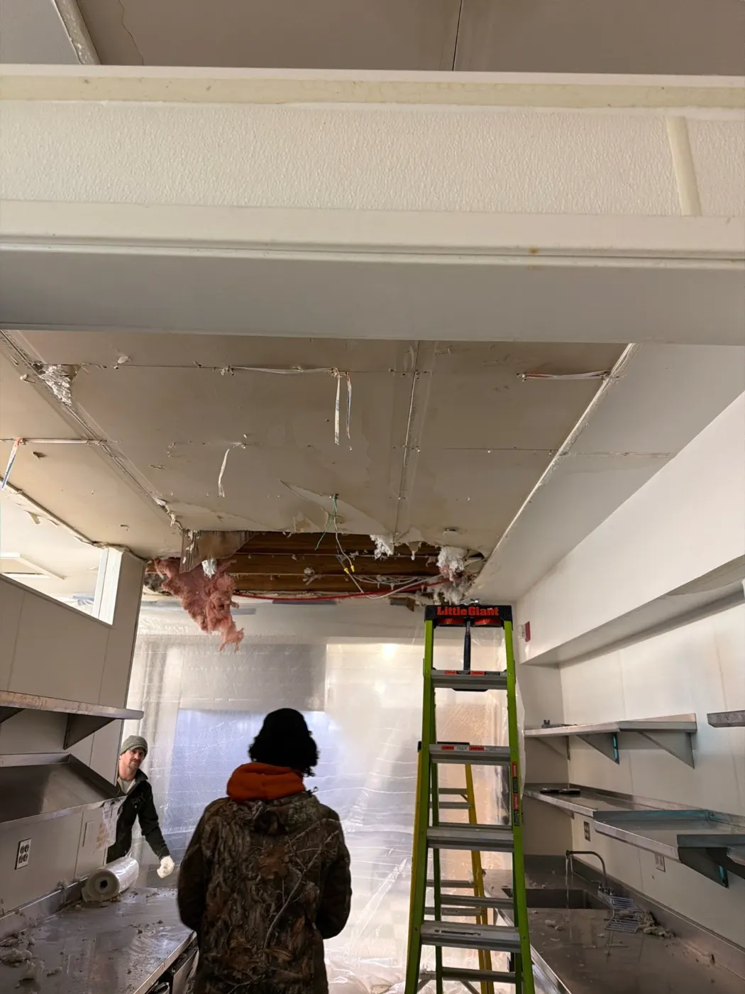 Moisture meter reading on drywall in Maple Glen water loss